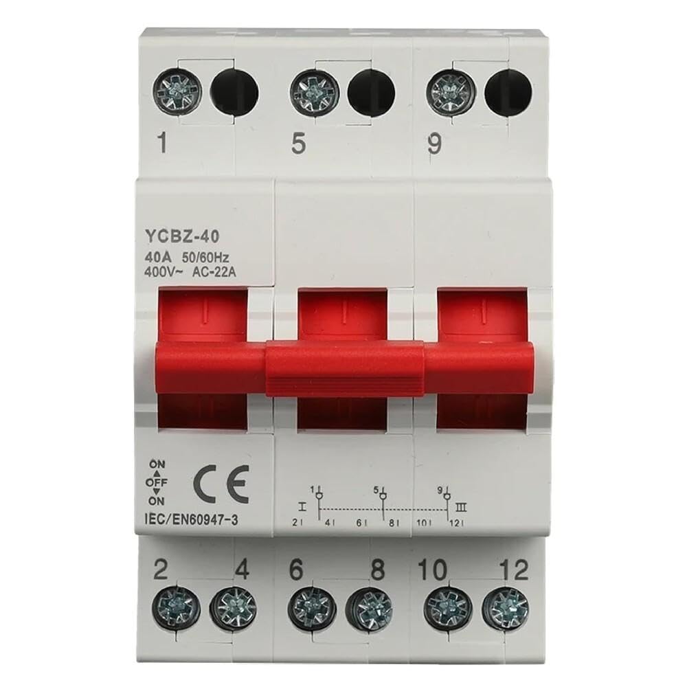Accessori elettrici Commutatore 2 poli/3 poli 40A/63A 50/60Hz Sezionatore Interruttore automatico di carico Interruttore automatico di sicurezza residenziale(YCBZ-40 40A,3P)