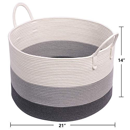 Indressme Xxx Large Woven Rope Basket (Set Of 2)-Storage Basket With Handles Decorative Hamper For Blankets Pillows Or Laundry #TOP3