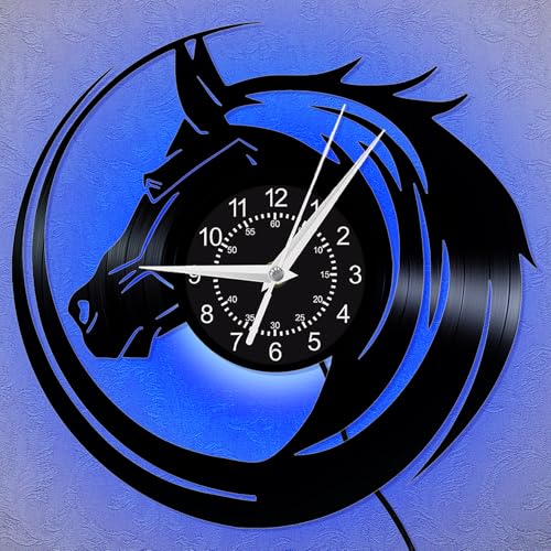 HONKKTHY Horse Wall Clock Vinyl Art - Elegant Equestrian Wall