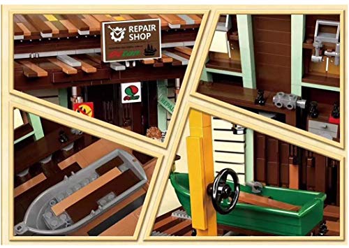 LAKIOMZ Architektur Modellbaustein, Modular Angelboot Reparatur Shop Bausets mit Minifiguren, Bauset Kompatibel mit Lego… – Bild 4