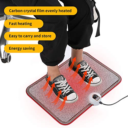 Livtribe Ac 110V Heated Floor Mat For Foot, Gray Carbon Crystal Heating Pad, Electric Heated Foot Warmers For Office, Home #TOP3