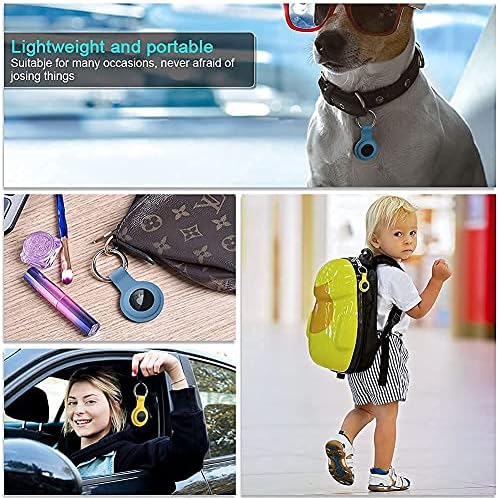 Etui ochronne do Apple AirTag, brelok do AirTag, zawieszka, odporny na zarysowania brelok do kluczy, silikonowe etui, do torby, bagażu i obroży dla zwierząt (5-pak)