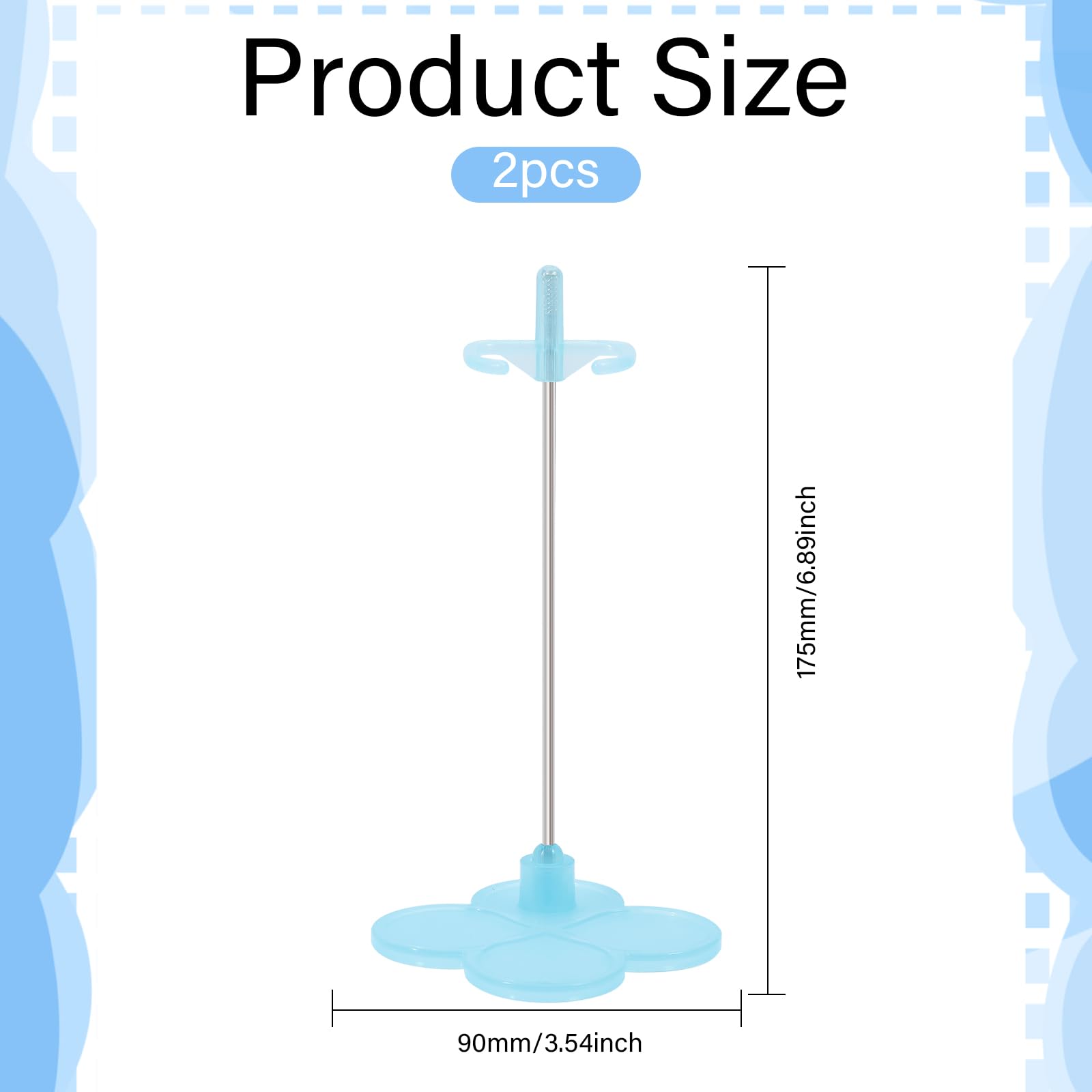CHGCRAFT 2Pz Supporto per bambole di plastica regolabile Supporto per mini bambole, blu scuro, 90x90x175mm