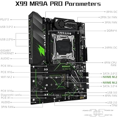 MACHINIST LGA 2011-V3 ATX Motherboard, X99 Gaming Motherboard with Self-Check Card (Intel 5th/6th Gen, PCIe 3.0, Dual M.2 Slots, DDR4, SATA 6Gb/s, USB3.0) for Intel XEON E5 V3/V4, Core i7 Series