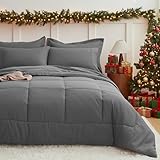 MR&HM Juego de Edredón 7 Pzas Microfibra Ultrasuave para Todas Las Estaciones, con Juego de Sábanas y Edredón Acolchado...