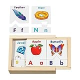 Melissa & Doug Learn the Alphabet Puzzle Cards With Wooden Storage Box (52 pcs)