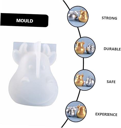 Miniatura 8 de SEWACC Molde de silicona para animales de silicona, moldes de silicona para gomitas, resina de silicona para animales, artesanía, ganado, vaca,