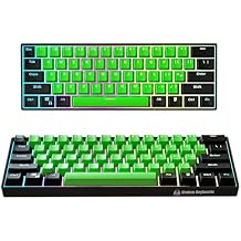 Kraken Keyboards Pro 60 Percent Keyboard 60% Gaming Keyboard Mechanical - Black & Green - HOT SWAPPABLE - for Gaming On PC, Xbox, PlayStation & MAC Toxic | Silver Switches