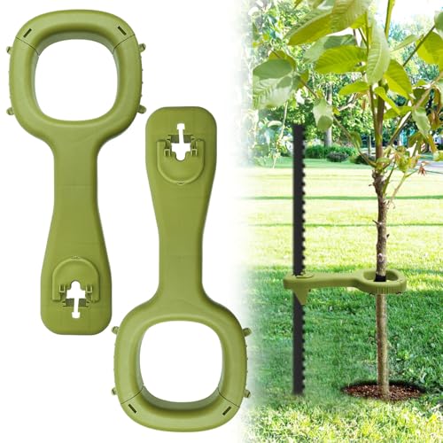RGJ Tree Supports Young Trees 2 PCS Tree Holder Stabilizer Support Tree Straightening Kit for Leaning Tree Greater Stability Can Withstand Severe WeatherT-Posts Unincluded