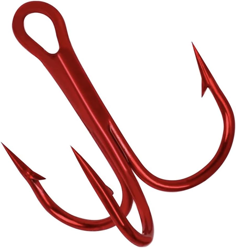Jnrtifow Fishing Hook Treble Hooks 50pcs High Carbon Treble Hooks Super Sharp Solid Size 2 4 6 8 10 Triple Barbed Steel Fish Hook and Fishing Treble Hooks Protector 10pcs : Sports & Outdoors