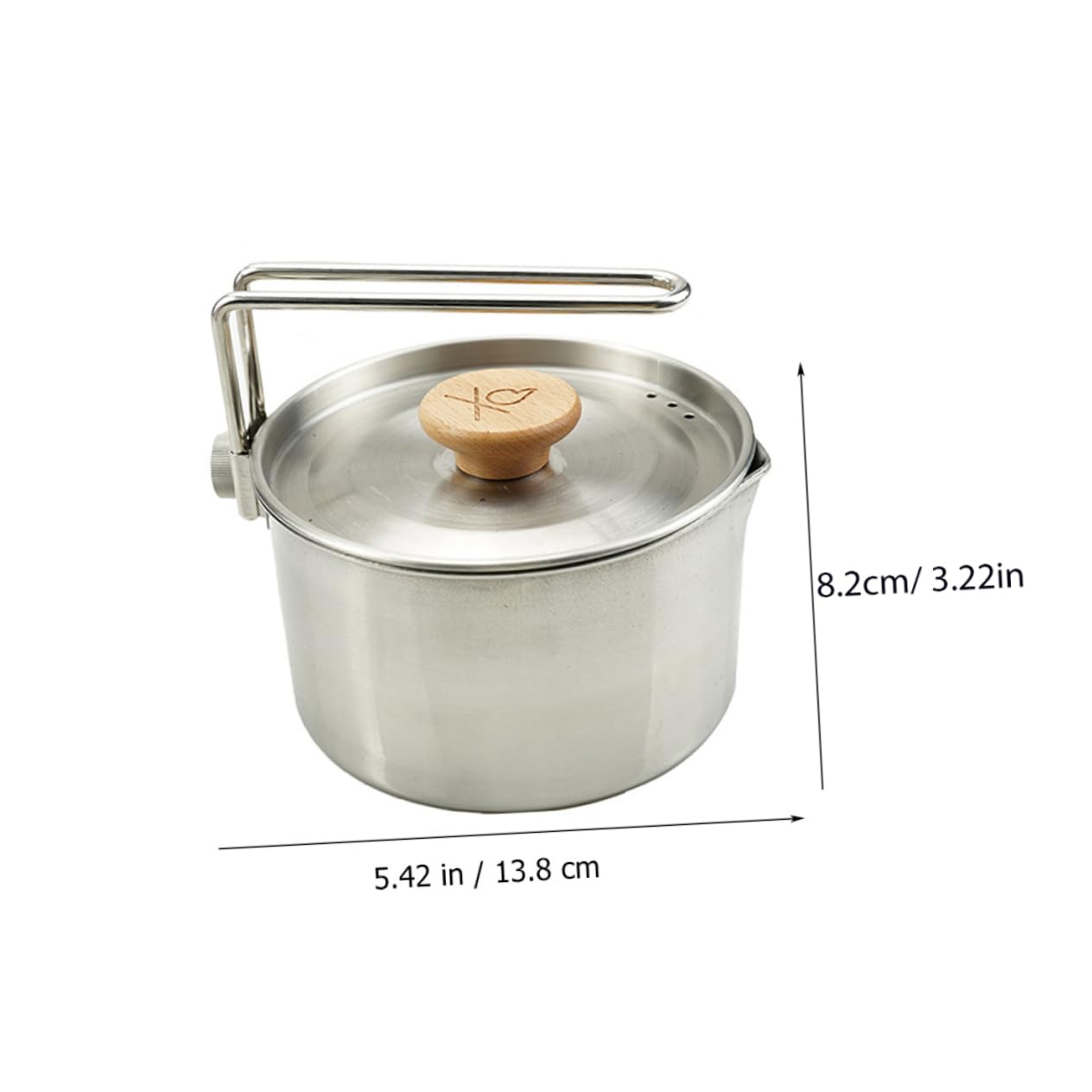 SUPVOX Outdoor Portable Camping Pot Cookware for Boiling Water Soup and Noodles Lightweight Compact Design for Hiking Fishing and