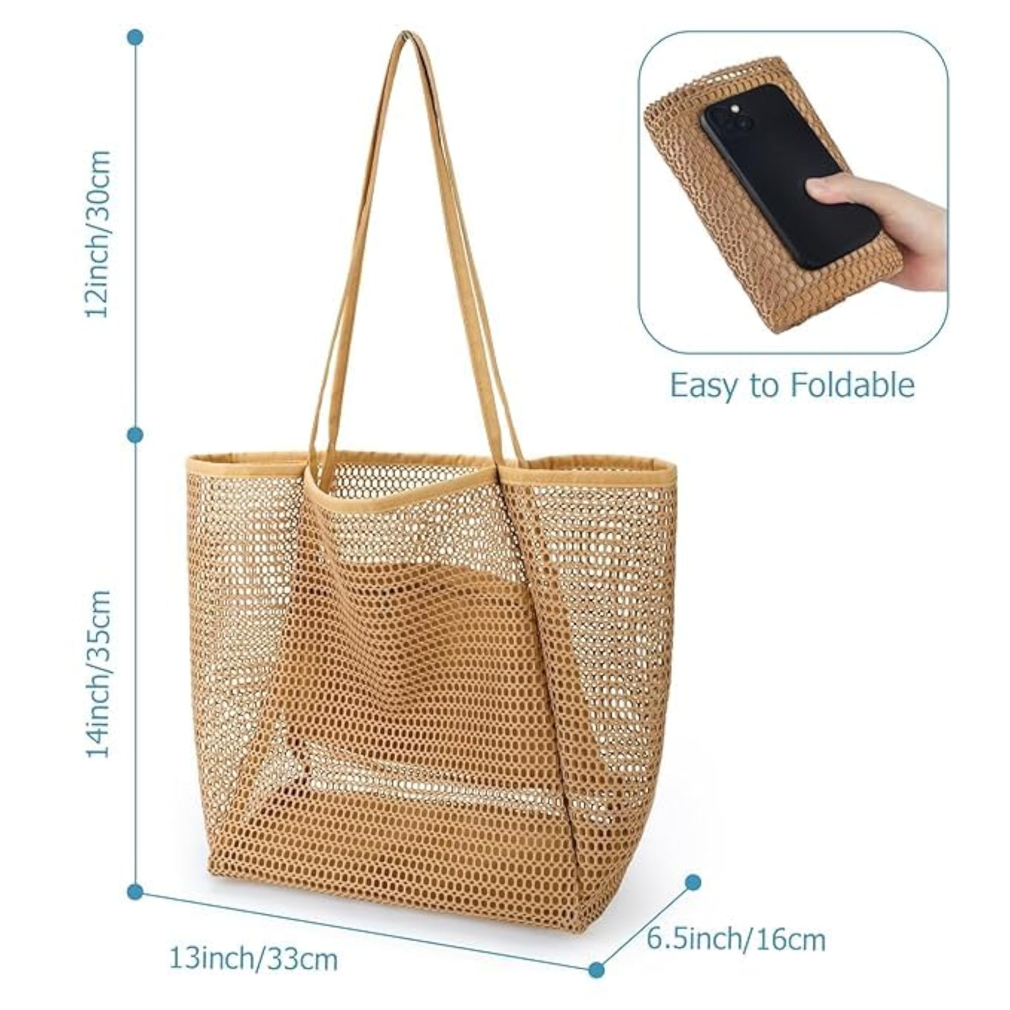 Large Lightweight Mesh Beach Tote Bag for Women