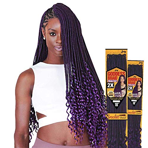 Zury Goddess Loc Crochet Braid 2X Deep Curl 18 Inch (4 Pks, Som 27/30) #TOP1