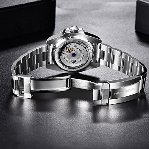 Benyar Pagani Design Gmt Automatic Mechanical Wrist Watches For Men Two-Tone Ceramic Bezel Sapphire Crystal 100M Waterproof Stainless Steel Jubilee Strap Fashion Business Men's Watch（Black Blue 3） #TOP6