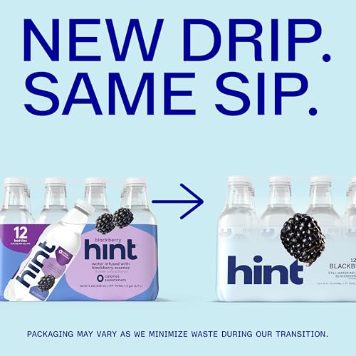 Image of Hint Fruit-Infused Bottled Water, Blackberry - Sugar Free Flavored Water with Zero Calories, Natural Fruit Essences, and No Artificial Sweeteners - 16 Fl Oz (Pack of 12)