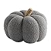 Mud Pie, Gray, Shearling Fablic Pumpkin DÃ©cor, Large, 10