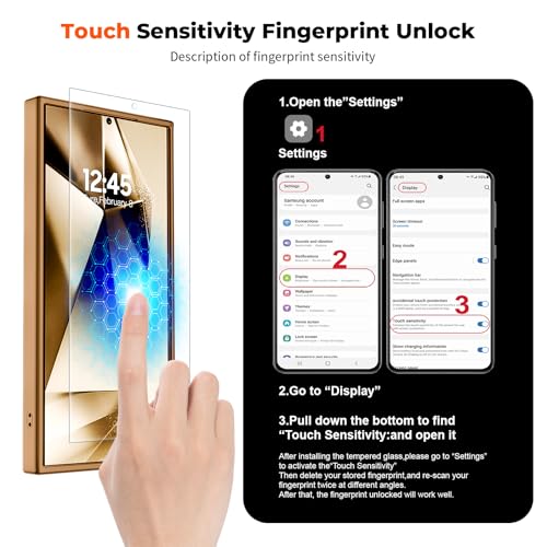 Image of SUPFINE Magnetic for Samsung Galaxy S24 Ultra Case with Screen Protector, (Built-in Magnets) (Military Grade Drop Protection) Slim Translucent Shockproof Phone Case,Brown
