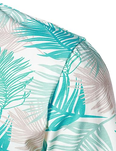 Jogal Mens Golf Polo Shirts Short Sleeve Performance Moisture Wicking Printed Summer Casual Collared T-Shirt Green Medium #TOP3