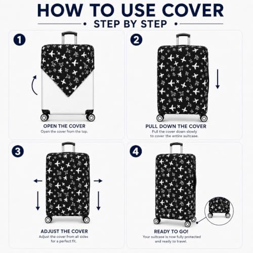 Image of Printed Luggage Cover for Traveling Bag & Suitcase - Trolley Protector