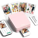Nelko Photo Printer, PP01 Color Mini Portable Printer, Instant Smartphone Inkjet Printer, Sticky-Back Rechargeable Portable Picture Printer for iOS & Android, Smart AI APP, Valentine's Day Gift,Pink