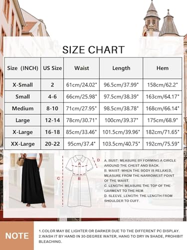 Jupe longue élastique noire taille haute fluide vêtement femme taille L - 6