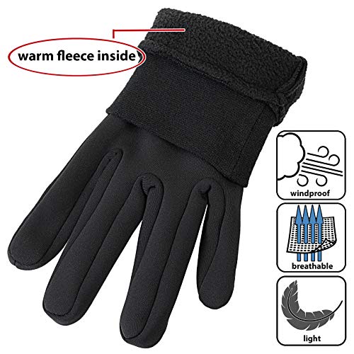 ALPIDEX rutschfeste Handschuhe Touchfunktion Warme Fahrrad Winterhandschuhe Laufhandschuhe, Größe:M