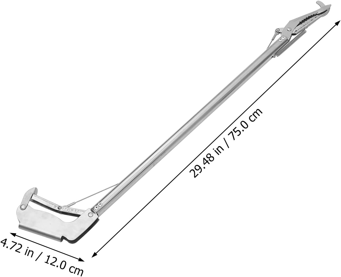 generic Folding Snake Grabber Tool 29.52 Inch Stainless Steel Snake-Proof Clip with Lock Lightweight Reptile Handling Clamp for Safe Outdoor Capture and Garden Use