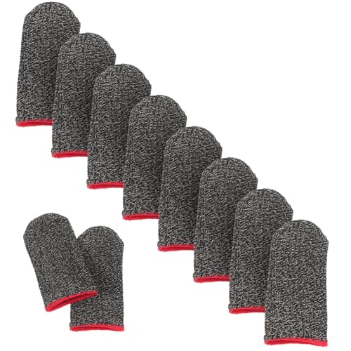 NULYLU 10 Stück Dünne Gaming Fingerlinge Aus Fasermaterial Atmungsaktive Fingerschutzhüllen Rutschfest Für Mobiles Spielen Mit Daumenhülsen Schweißableitung Und Fingerschutz