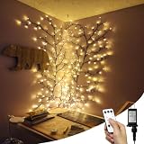 NIDISETPJAS Enchanted Willow Vine Lights with Remote, Christmas Swags Decorations Indoor Room Decor, 18 Branches 144 LEDs Lighted Willow Vine Lights for Walls Bedroom Home Decor