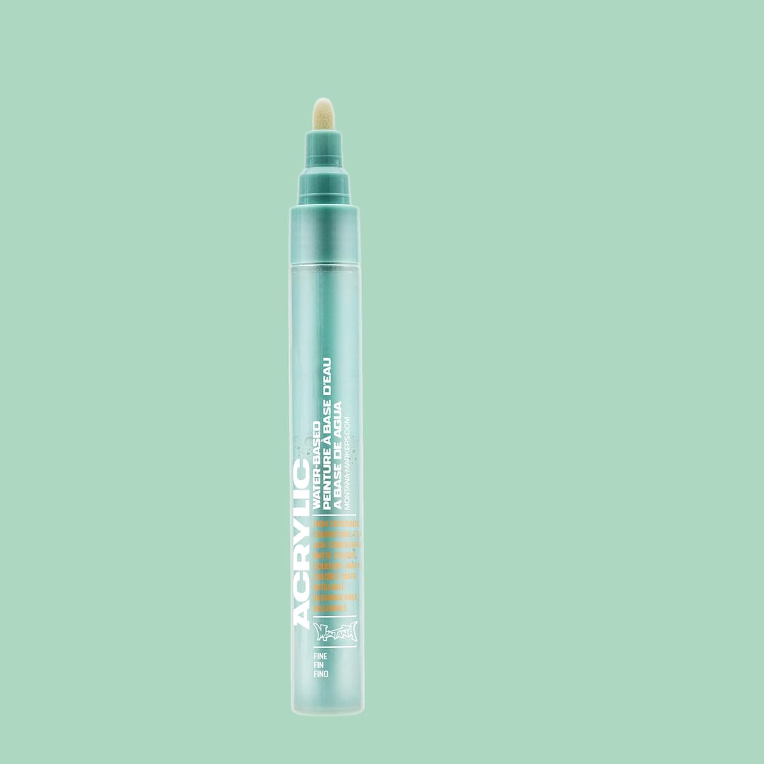 Montana Cans Montana Acrylic Paint Marker, 2mm, Fine Nib, Malachite Light (053186) (Pack of 2)