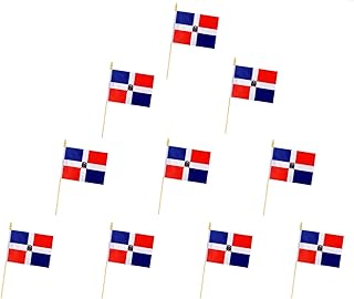 10 Pack Dominican Republic Flags -DOM Handheld Flag-5x8 in,Dominican Mini Flag. Suitable For Party Decorations, Store Displays, Bar Decorations And National Day Parades.