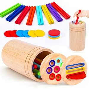 Lhbuno MZ01 Montessori Holz Sortier- & Stapelspielzeug