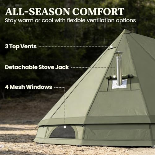 Carpa Bell con Estufa para 4-6 Personas Camping Familiar miniatura 2