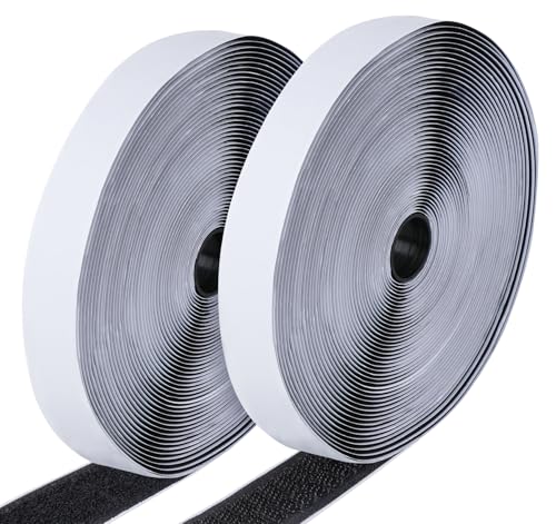 15M x 20mm Scratch Autocollant Double Face, ilauke Autocollant Scratch Bande Autoadhésif, Rubans Adhésive Hook & Loop pour Tous Les Types D'installations Cadre Photo