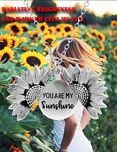MOROTOLE Sunflower Locket Necklace You are My Sunshine Engraved Chain Necklace for Women Girls with Nice Gift Box Mtohers Day Gift for Mum