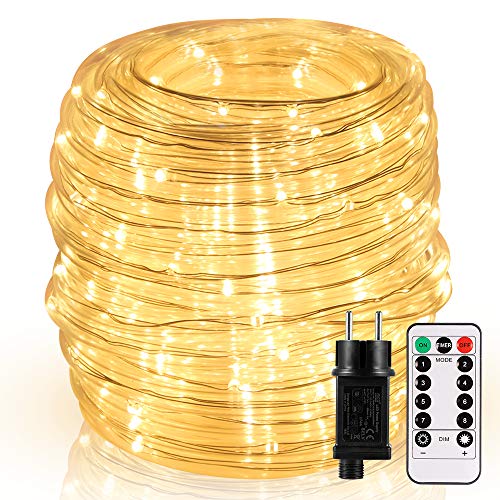 LED Lichterschlauch außen, B-right 20M 200 Led Lichtschlauch Lichterkette außen mit Fernbedienung, IP65 Wasserdicht strombetrieben Lichterkette für Innen Weihnachten Balkon Party Weihnachtsbaum deko