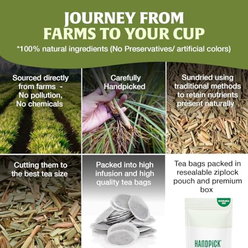 Image of HANDPICK Lemongrass Teabags (100 Count) Made with Quality Lemongrass Stalks