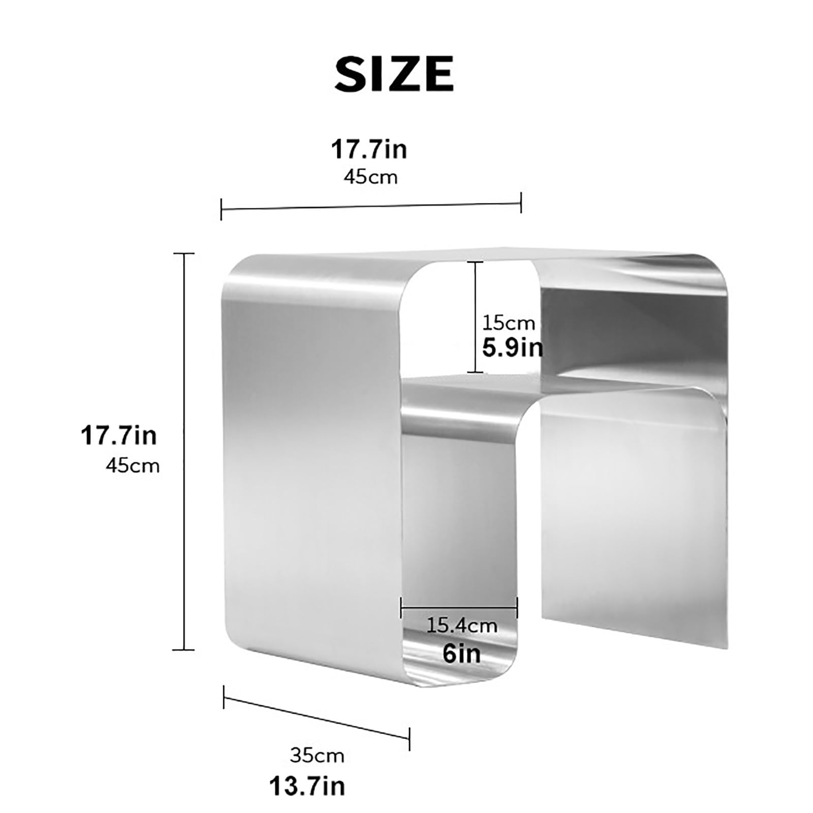 【N2 interior】stainless side table 即日配送】Stainless Curved Side Table サイドテーブル