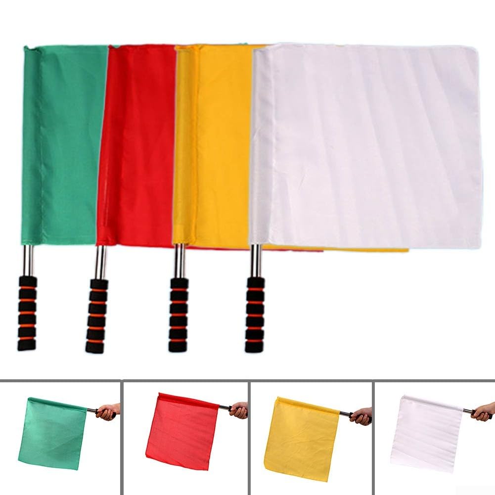 Drapeaux légers pour arbitre de football avec poignée confortable (vert)
