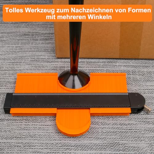 Konturenlehre mit Feststeller 10 Zoll/25cm Konturenlehre Groß Kontur Vervielfältigungslehre Konturmessgerät Profillehre, Holzbearbeitungswerkzeuge Laminat Verlegeset Geburtstagsgeschenk für Männer