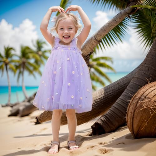 Baby Girls Tutu Flowers Dress, Toddler Baby Girls Sleeveless Sundress,Layered Princess Tulle Sundress Party Dress2