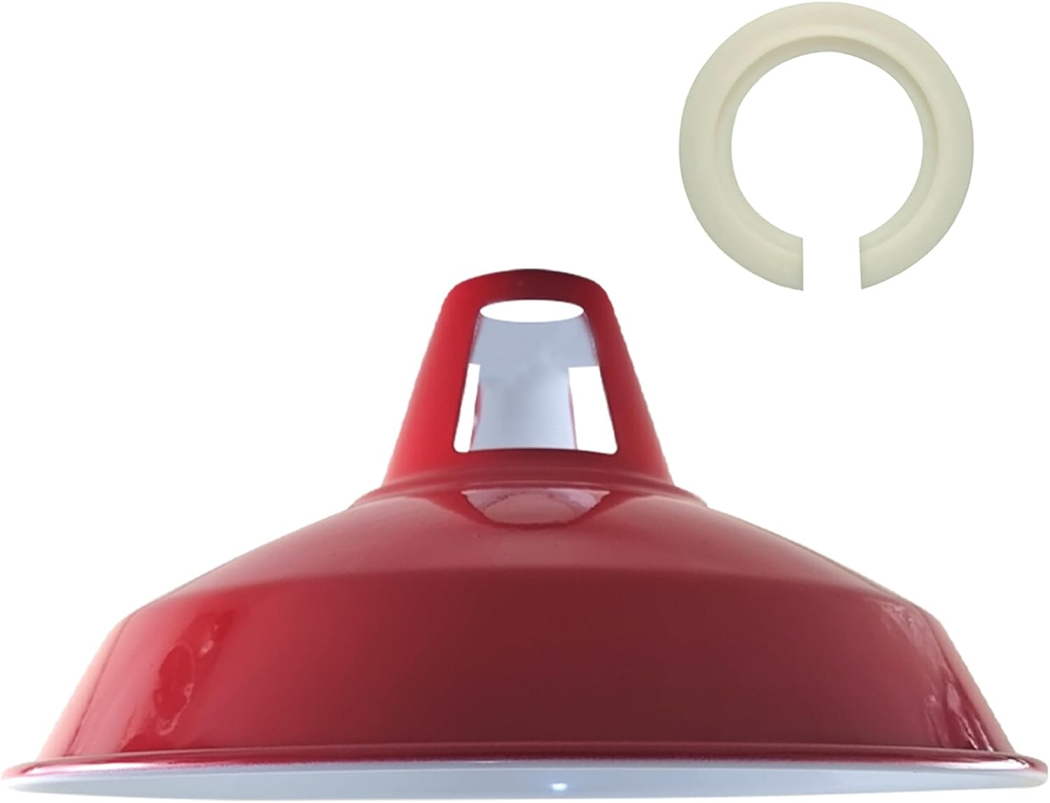 LEDSone Retro Red Metal Lampshades Ceiling Light Shades Vintage Industrial Pendant Lights for Bedroom Kitchen Bathroom [Energy Class A] [Energy Class A]