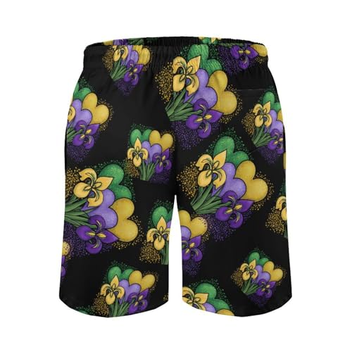 Mardi And Gras(1) Mens Swim Trunks Quick Dry Board Shorts Beach Swimwear Bathing Suits3