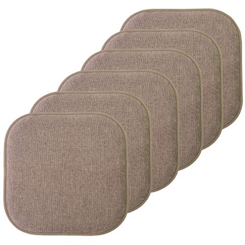 Sweet Home Collection Chair Cushion Memory Foam Pads Honeycomb Pattern Slip Non Skid Rubber Back Rounded Square 16