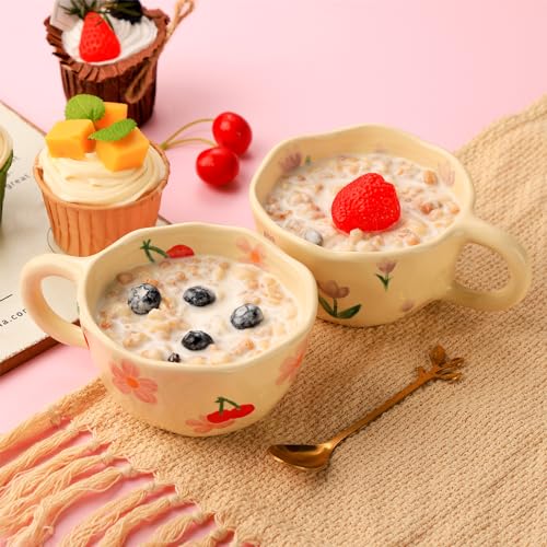 Taza de cerámica floral VanEnjoy 10 oz para café y té miniatura 4