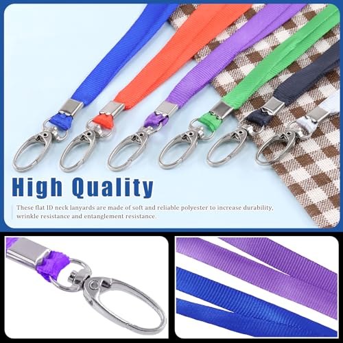 Glarks 50Pcs Lanyards Bulk Red Lanyard Flat Nylon Clip Swivel Hooks ID Badges Lanyard with Clip for Office ID Badges Key Chains by GLARKS - Image 3