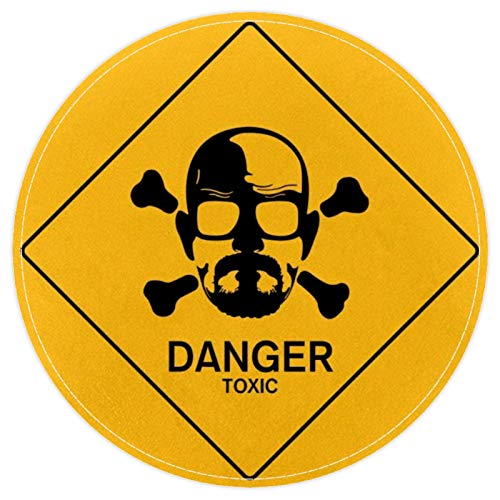 EZIOLY Breaking Bad Danger Tapis de bain rond antidérapant lavable pour salon, chambre à coucher, cuisine, salle de jeux pour bébé 40 x 40 cm