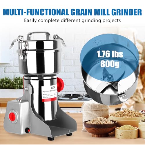 image for Beautiq 3000W Electric Grain Mill Grinder, 800g Stainless Steel Flour 