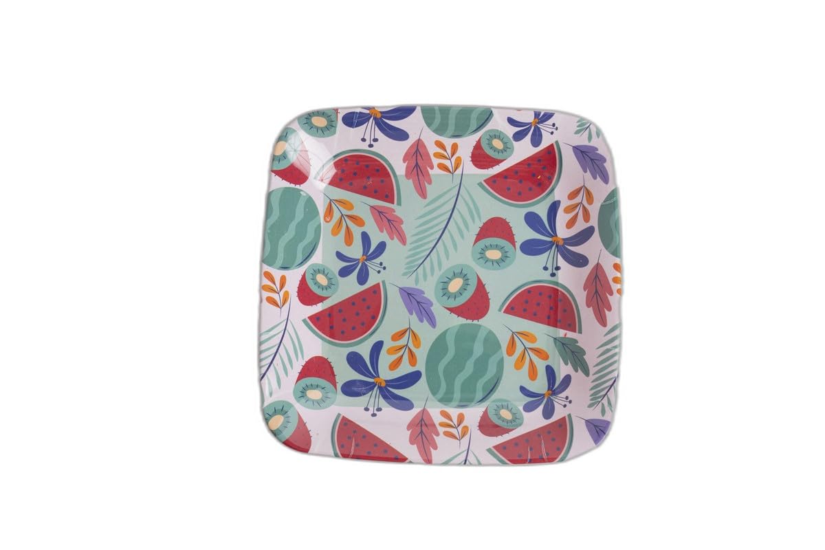 Superware Melamine Kids Snack Plate Set of 2 Fun 7.5 Inch Kiwi Red Design Durable Food Grade Plates for Toddlers Children Mealtime-picture-33