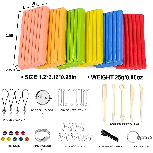 Image of CiaraQ 50-Color Polymer Clay Oven Bake Modeling Kit | Heavier than most clay sets - 28g per block vs 20g. 50 colors, 2-layer storage box, Non-toxic. Great for kids & beginners